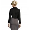 Sol's - Chemise femme stretch manches longues EDEN - Noir