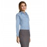 Sol's - Chemise femme stretch manches longues EDEN - Ciel Vif