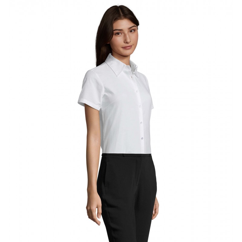 Sol's - Chemise femme oxford manches courtes ELITE - Blanc