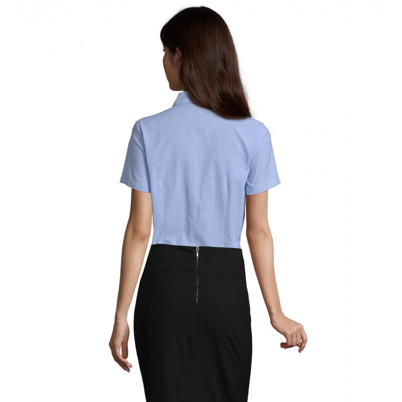 Sol's - Chemise femme oxford manches courtes ELITE - Ciel