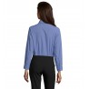 Sol's - Chemise femme popeline manches longues EXECUTIVE - Bleu Moyen