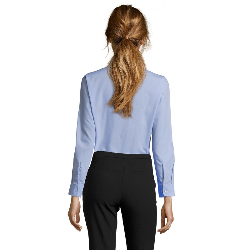 Sol's - Chemise femme popeline manches longues EXECUTIVE - Ciel