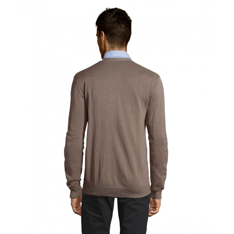 Sol's - Gilet homme boutonné col v GOLDEN MEN - Gris Moyen