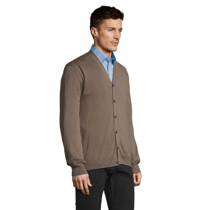 Sol's - Gilet homme boutonné col v GOLDEN MEN - Gris Moyen