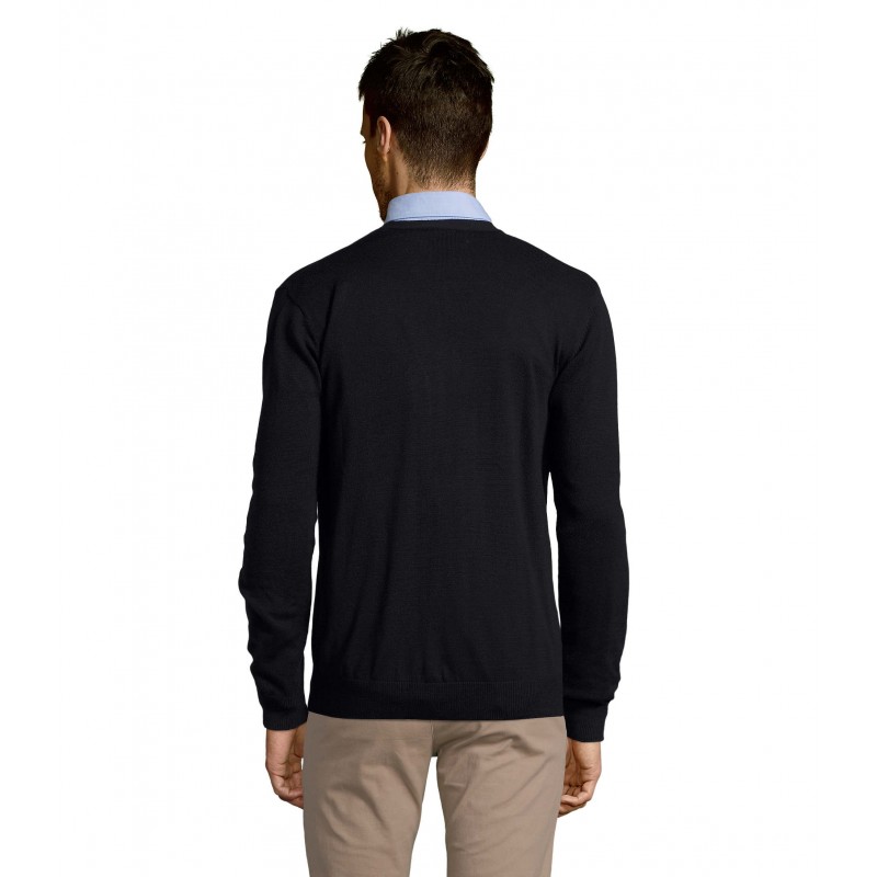 Sol's - Gilet homme boutonné col v GOLDEN MEN - Marine