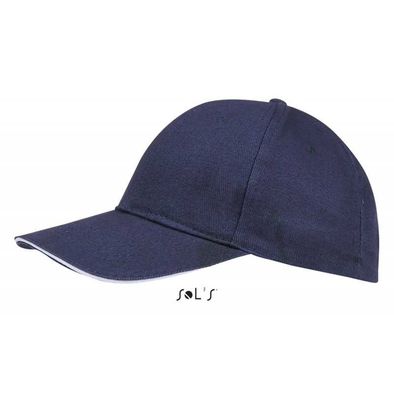 Sol's - Casquette 6 panneaux BUFFALO - French Marine / Blanc