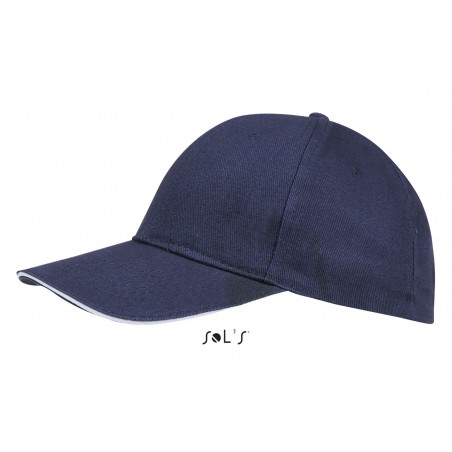 Sol's - Casquette 6 panneaux BUFFALO - French Marine / Blanc