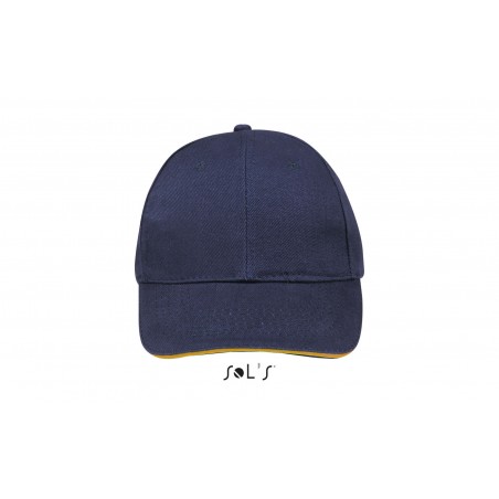 Sol's - Casquette 6 panneaux BUFFALO - French Marine / Orange Fluo