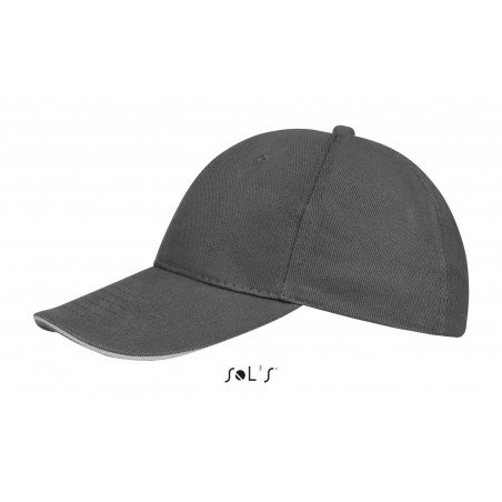 Sol's - Casquette 6 panneaux BUFFALO - Gris Foncé / Gris Clair