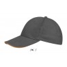 Sol's - Casquette 6 panneaux BUFFALO - Gris Foncé / Orange