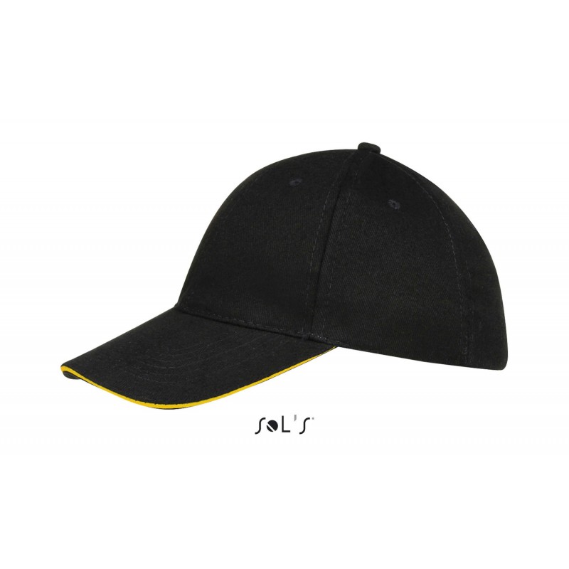 Sol's - Casquette 6 panneaux BUFFALO - Noir / Jaune