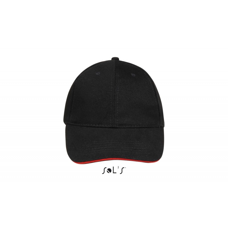 Sol's - Casquette 6 panneaux BUFFALO - Noir / Rouge