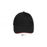 Sol's - Casquette 6 panneaux BUFFALO - Noir / Rouge