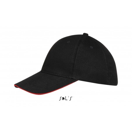 Sol's - Casquette 6 panneaux BUFFALO - Noir / Rouge