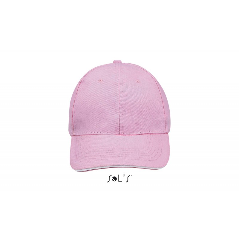 Sol's - Casquette 6 panneaux BUFFALO - Rose / Blanc