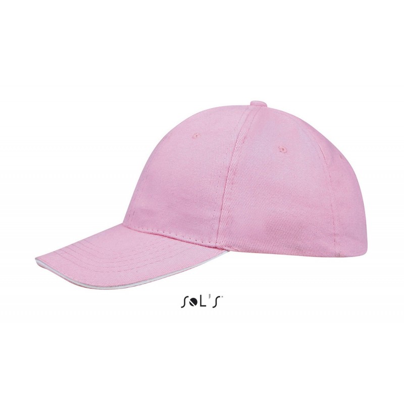 Sol's - Casquette 6 panneaux BUFFALO - Rose / Blanc
