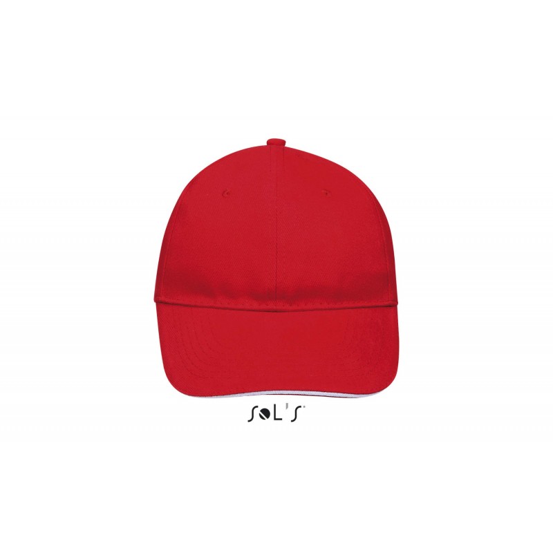 Sol's - Casquette 6 panneaux BUFFALO - Rouge / Blanc