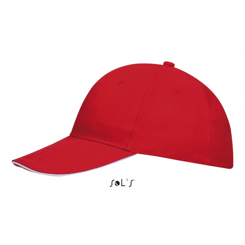 Sol's - Casquette 6 panneaux BUFFALO - Rouge / Blanc