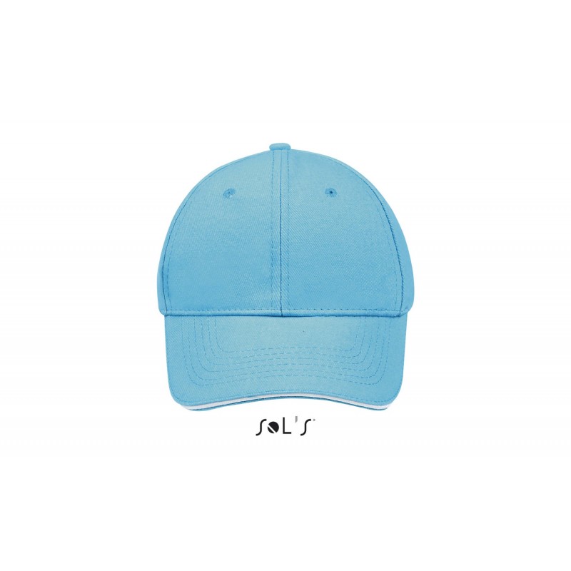 Sol's - Casquette 6 panneaux BUFFALO - Turquoise / Blanc