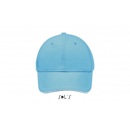 Sol's - Casquette 6 panneaux BUFFALO - Turquoise / Blanc