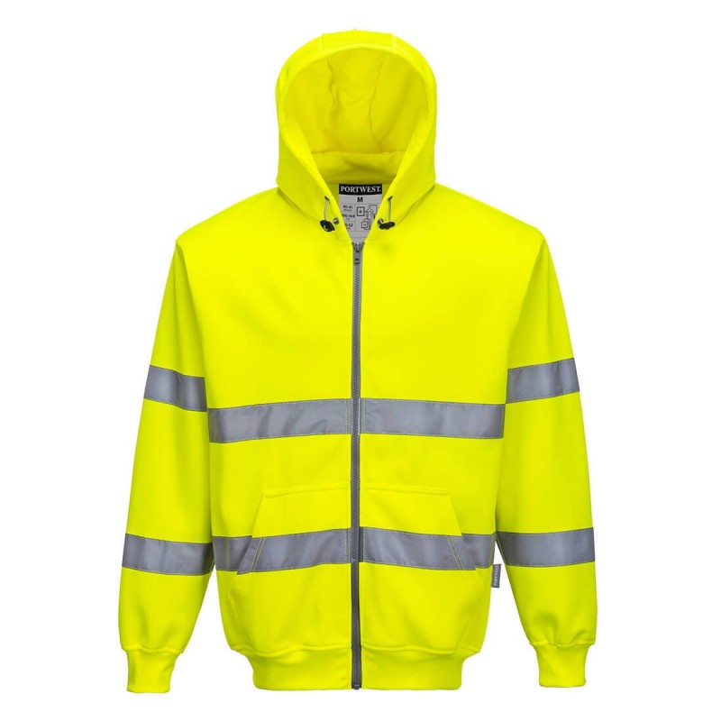 Portwest - Sweat zip HV à capuche - B305