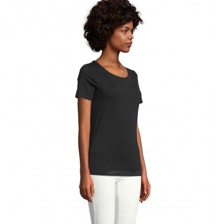 Neoblu - Tee-shirt manches courtes jersey mercerisé femme LUCAS WOMEN - Noir Profond