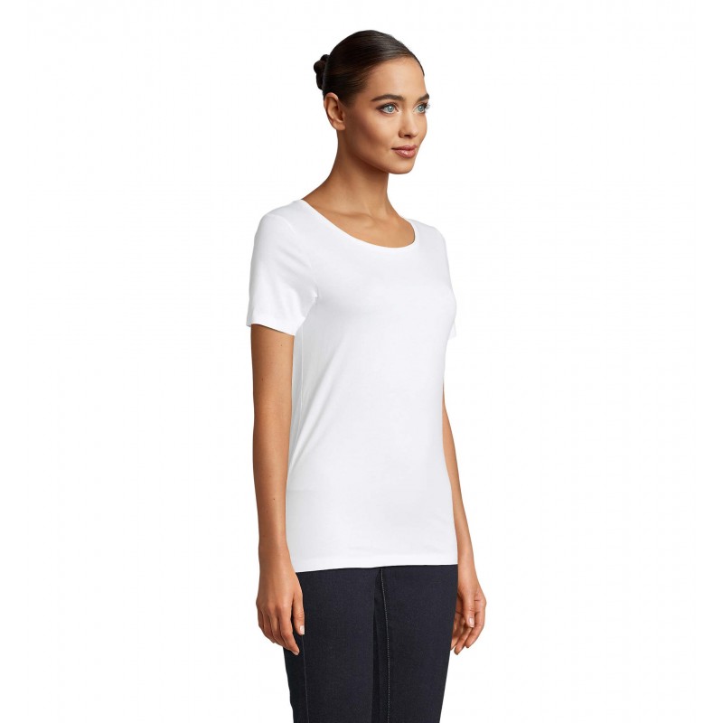 Neoblu - Tee-shirt manches courtes jersey mercerisé femme LUCAS WOMEN - Blanc Optique