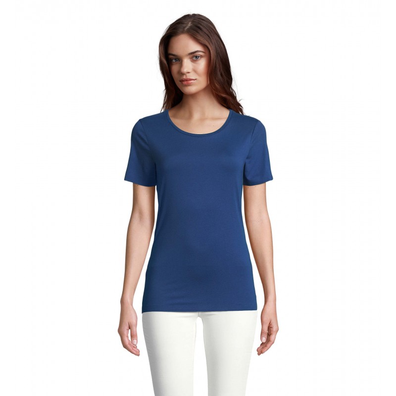 Neoblu - Tee-shirt manches courtes jersey mercerisé femme LUCAS WOMEN - Bleu Intense