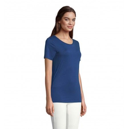 Neoblu - Tee-shirt manches courtes jersey mercerisé femme LUCAS WOMEN - Bleu Intense