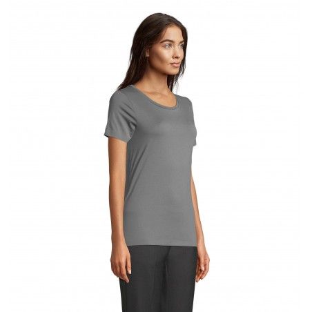 Neoblu - Tee-shirt manches courtes jersey mercerisé femme LUCAS WOMEN - Gris Léger