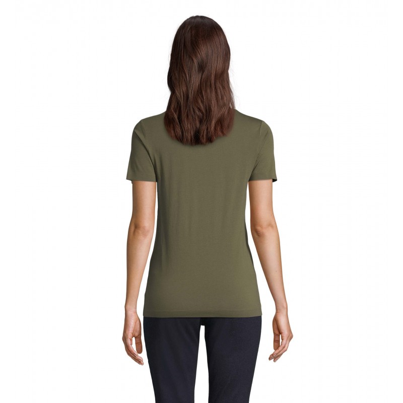Neoblu - Tee-shirt manches courtes jersey mercerisé femme LUCAS WOMEN - Kaki Intense