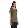 Neoblu - Tee-shirt manches courtes jersey mercerisé femme LUCAS WOMEN - Kaki Intense