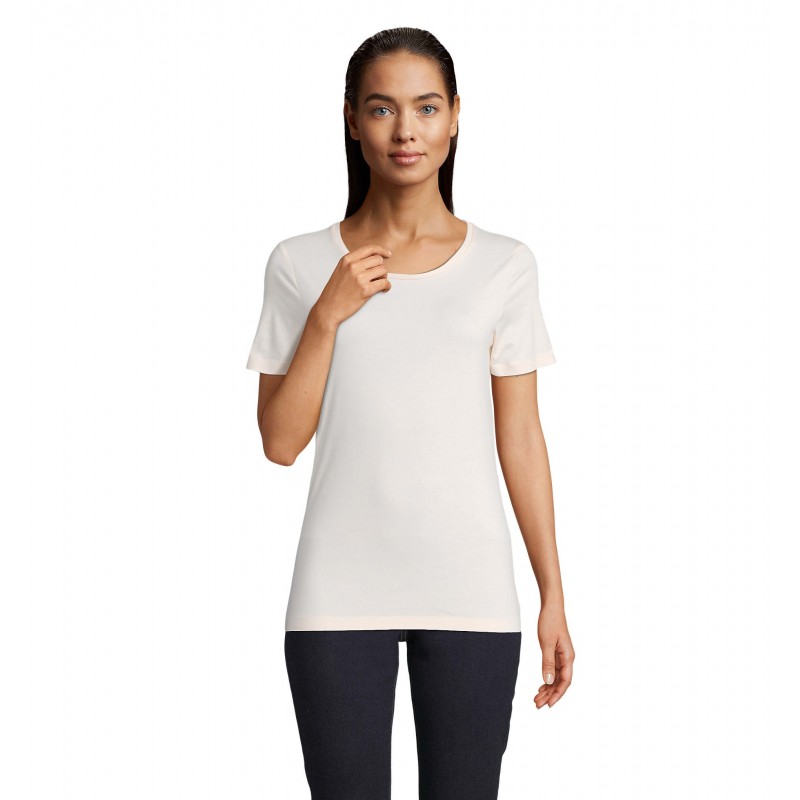 Neoblu - Tee-shirt manches courtes jersey mercerisé femme LUCAS WOMEN - Nude