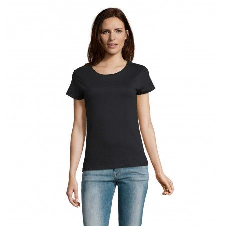 RTP Apparel - Tee-shirt femme coupe cousu manches courtes TEMPO 185 WOMEN - Noir Profond