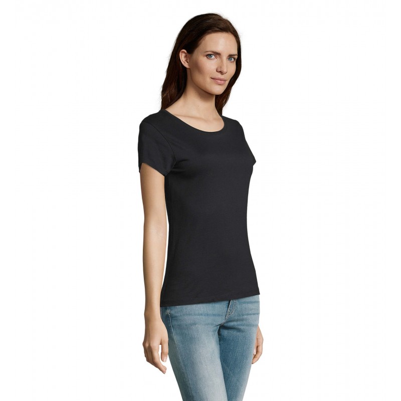 RTP Apparel - Tee-shirt femme coupe cousu manches courtes TEMPO 185 WOMEN - Noir Profond