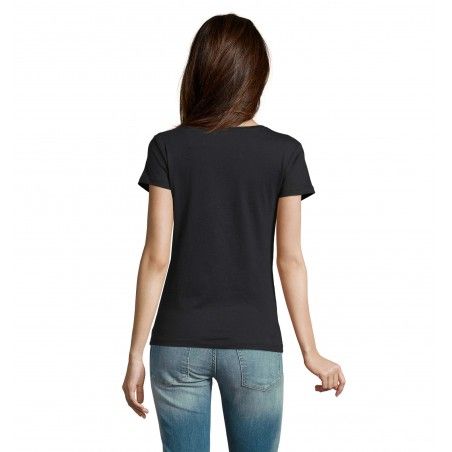 RTP Apparel - Tee-shirt femme coupe cousu manches courtes TEMPO 185 WOMEN - Noir Profond