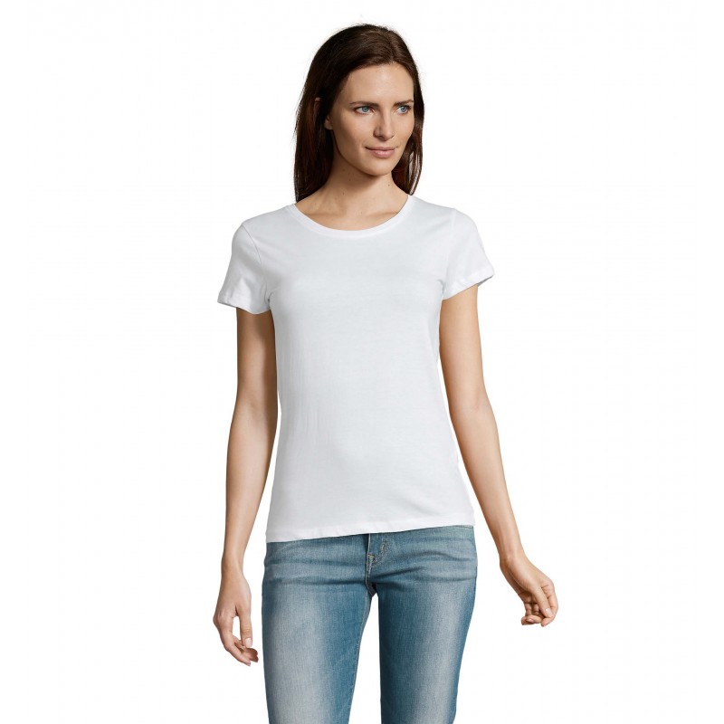 RTP Apparel - Tee-shirt femme coupe cousu manches courtes TEMPO 185 WOMEN - Blanc