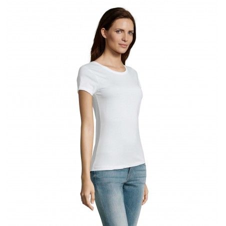 RTP Apparel - Tee-shirt femme coupe cousu manches courtes TEMPO 185 WOMEN - Blanc