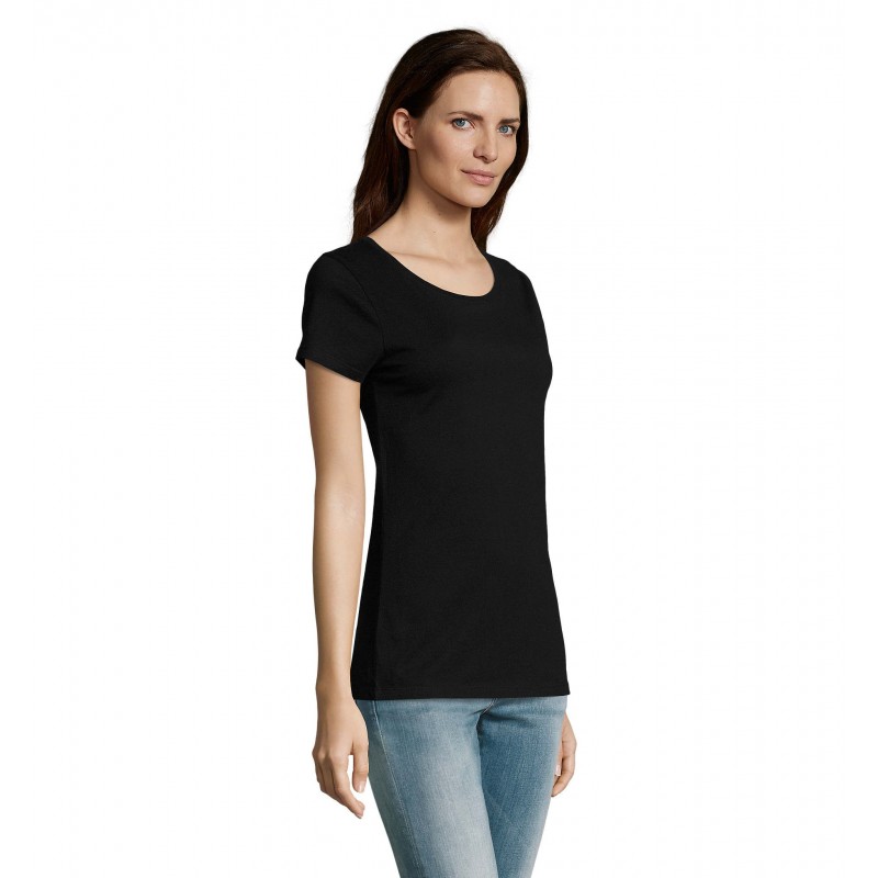 RTP Apparel - Tee-shirt femme coupe cousu manches courtes COSMIC 155 WOMEN - Noir Profond
