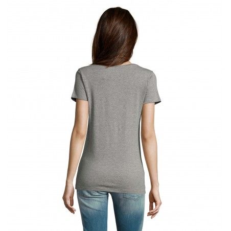 RTP Apparel - Tee-shirt femme coupe cousu manches courtes COSMIC 155 WOMEN - Gris Chiné