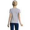 Sol's - Tee-shirt femme col rond rayé MILES WOMEN - Blanc / Marine
