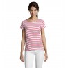 Sol's - Tee-shirt femme col rond rayé MILES WOMEN - Blanc / Rouge