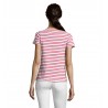 Sol's - Tee-shirt femme col rond rayé MILES WOMEN - Blanc / Rouge
