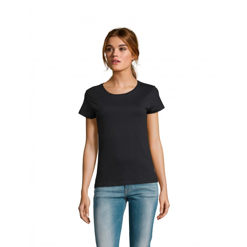 Sol's - Tee-shirt femme manches courtes MILO WOMEN - Noir Profond