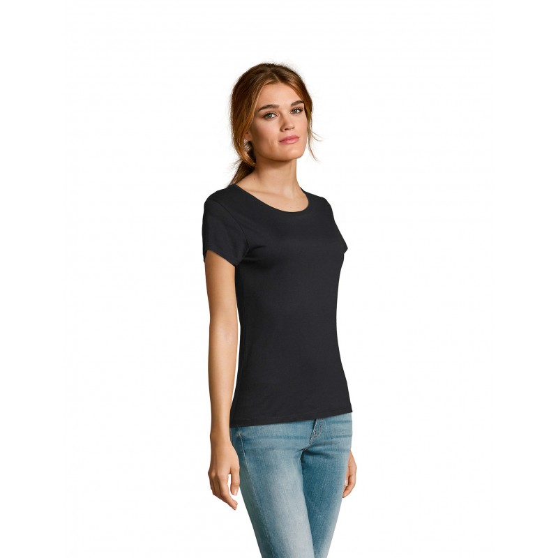 Sol's - Tee-shirt femme manches courtes MILO WOMEN - Noir Profond