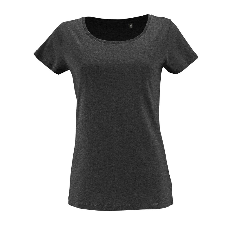 Sol's - Tee-shirt femme manches courtes MILO WOMEN - Anthracite Chiné