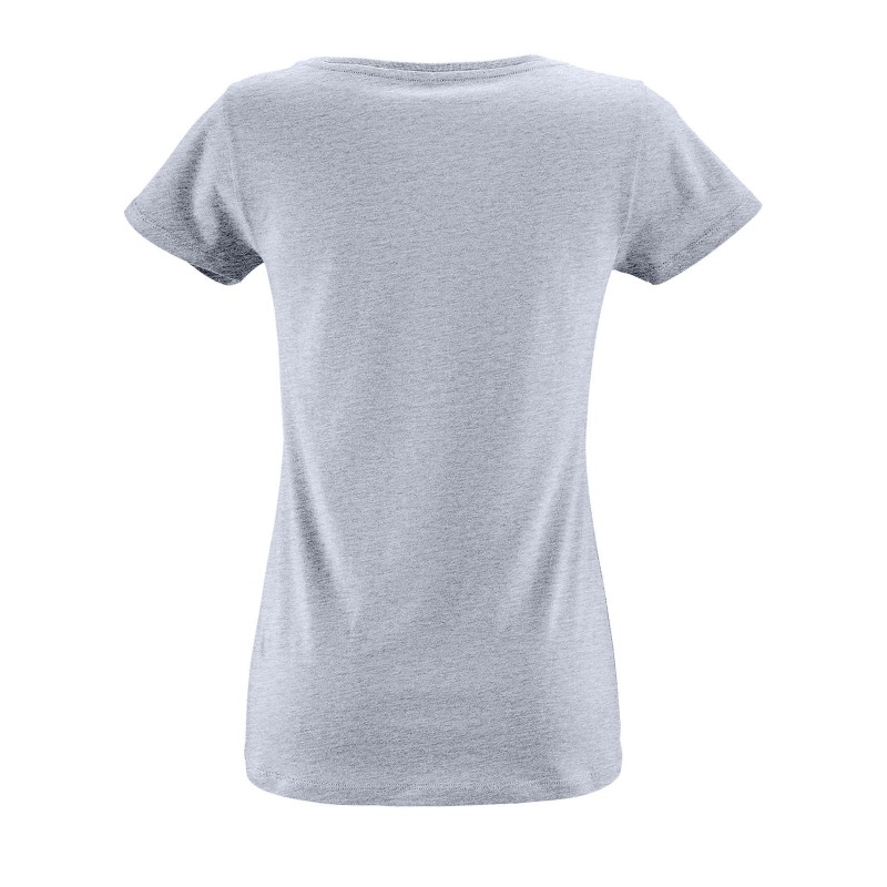 Sol's - Tee-shirt femme manches courtes MILO WOMEN - Bleu Ciel Chiné