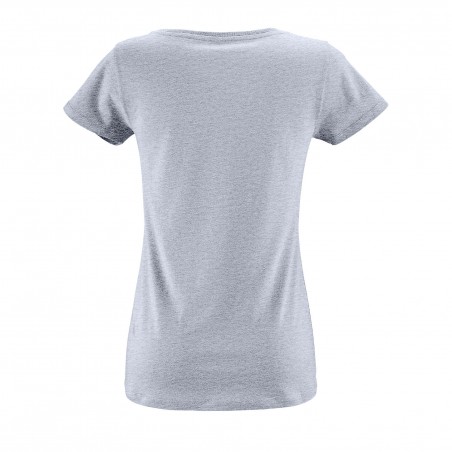 Sol's - Tee-shirt femme manches courtes MILO WOMEN - Bleu Ciel Chiné