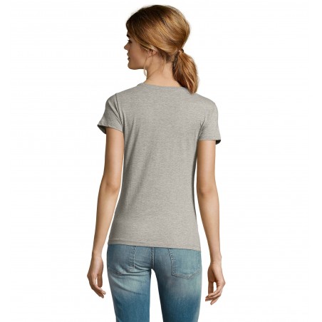 Sol's - Tee-shirt femme manches courtes MILO WOMEN - Gris Chiné