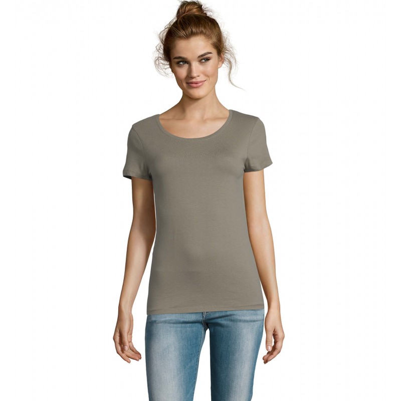 Sol's - Tee-shirt femme manches courtes MILO WOMEN - Kaki